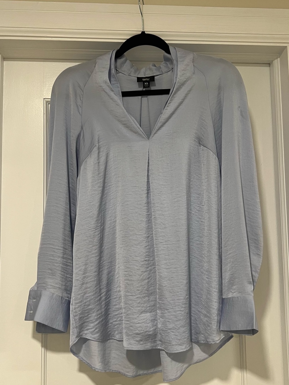 Mossimo Supply Co. Light Blue V-Neck Long Sleeve Blouse